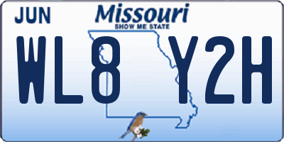 MO license plate WL8Y2H