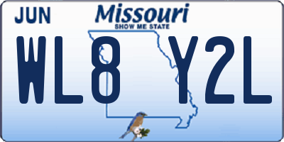 MO license plate WL8Y2L