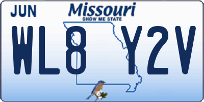 MO license plate WL8Y2V