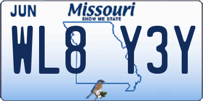 MO license plate WL8Y3Y