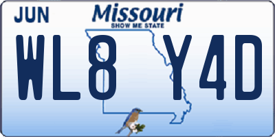 MO license plate WL8Y4D