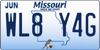 MO license plate WL8Y4G