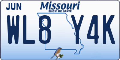 MO license plate WL8Y4K