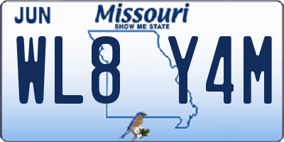 MO license plate WL8Y4M