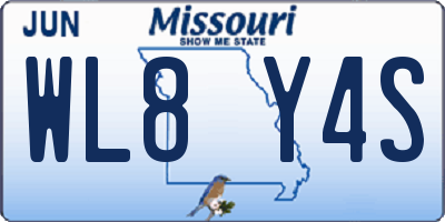 MO license plate WL8Y4S