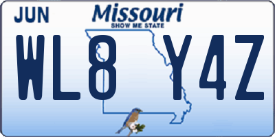 MO license plate WL8Y4Z