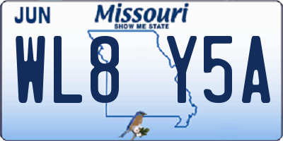 MO license plate WL8Y5A