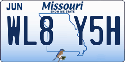 MO license plate WL8Y5H
