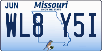 MO license plate WL8Y5I