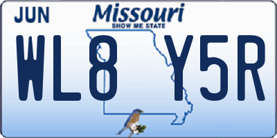 MO license plate WL8Y5R