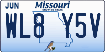 MO license plate WL8Y5V