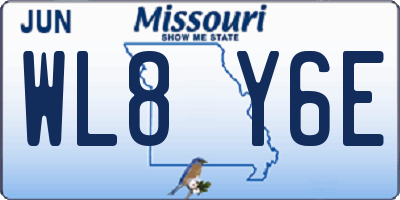 MO license plate WL8Y6E