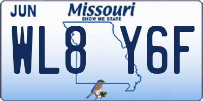 MO license plate WL8Y6F