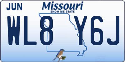 MO license plate WL8Y6J