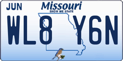 MO license plate WL8Y6N