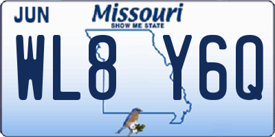 MO license plate WL8Y6Q