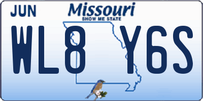 MO license plate WL8Y6S