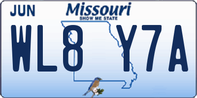 MO license plate WL8Y7A