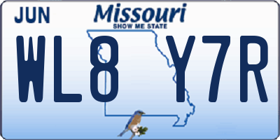 MO license plate WL8Y7R
