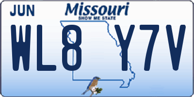 MO license plate WL8Y7V