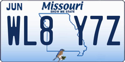 MO license plate WL8Y7Z