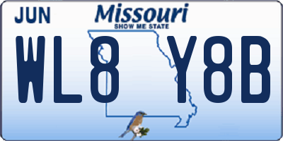 MO license plate WL8Y8B