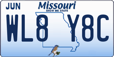 MO license plate WL8Y8C