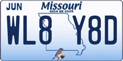 MO license plate WL8Y8D