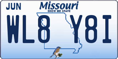 MO license plate WL8Y8I