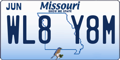 MO license plate WL8Y8M