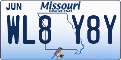MO license plate WL8Y8Y