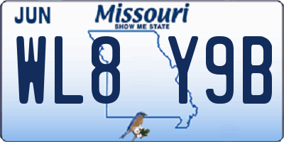 MO license plate WL8Y9B