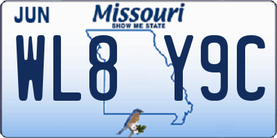 MO license plate WL8Y9C