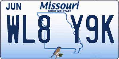 MO license plate WL8Y9K