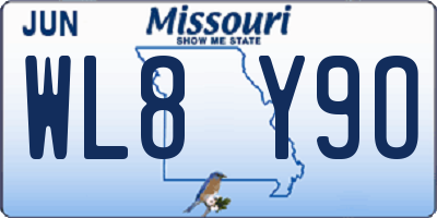 MO license plate WL8Y9O