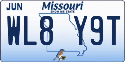 MO license plate WL8Y9T