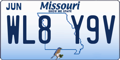 MO license plate WL8Y9V