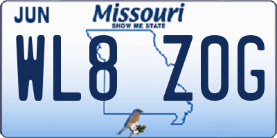MO license plate WL8Z0G