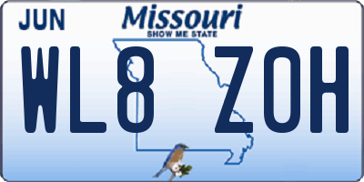 MO license plate WL8Z0H