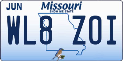 MO license plate WL8Z0I
