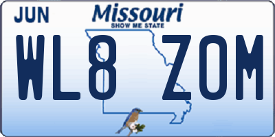 MO license plate WL8Z0M