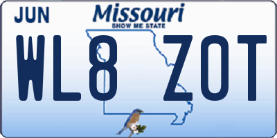 MO license plate WL8Z0T