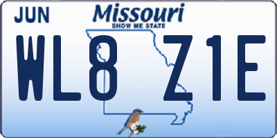 MO license plate WL8Z1E