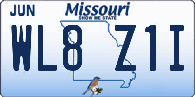 MO license plate WL8Z1I