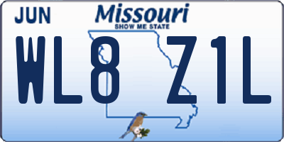 MO license plate WL8Z1L
