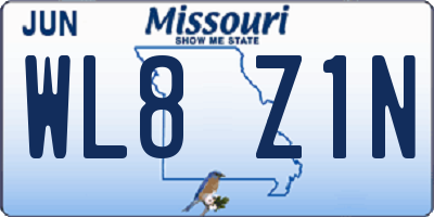 MO license plate WL8Z1N