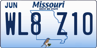 MO license plate WL8Z1O