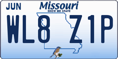 MO license plate WL8Z1P