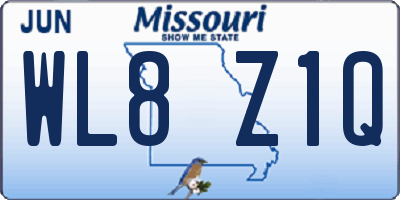 MO license plate WL8Z1Q
