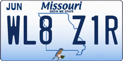 MO license plate WL8Z1R